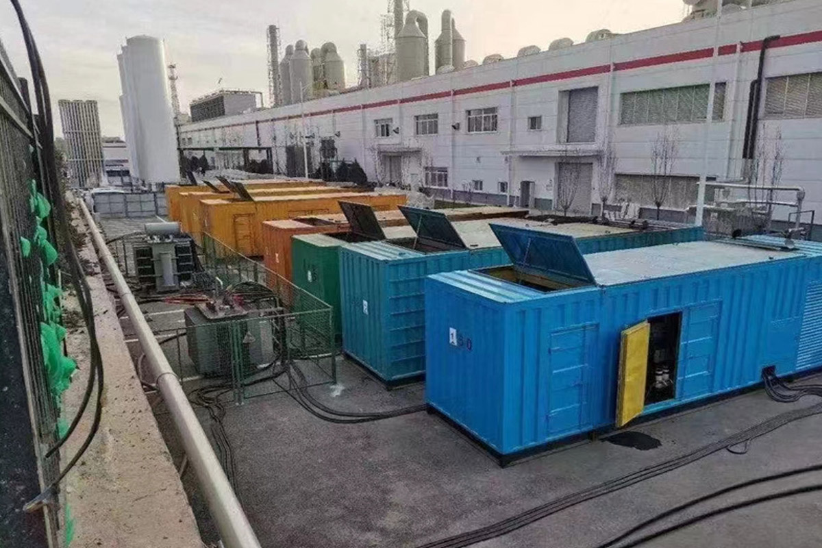 宣恩发电机租赁施工现场